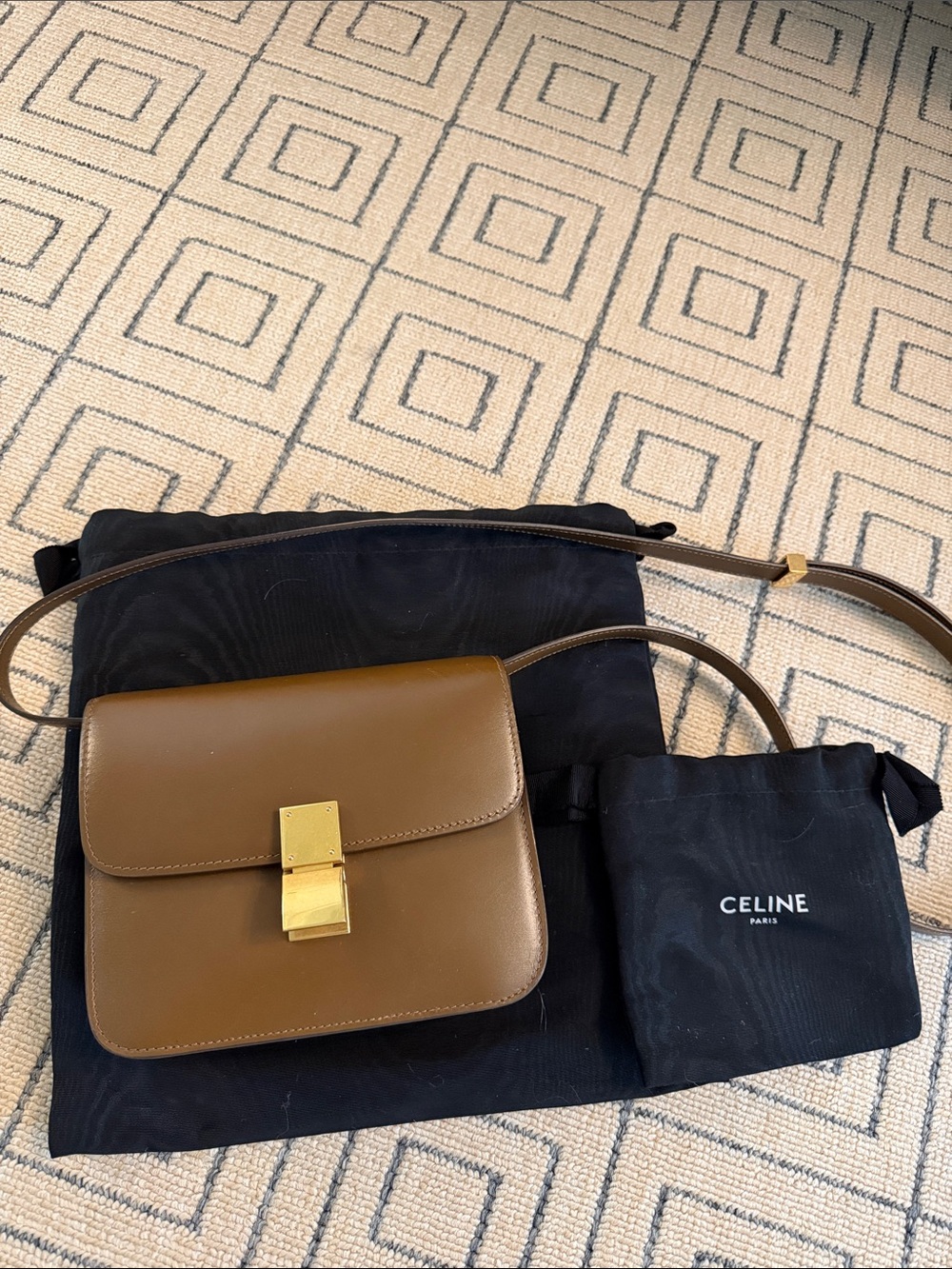 Celine small Box Bag in Brown with Gold Hardware